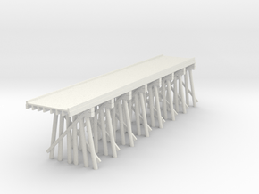 Part C Deck Trestle HO (1:87) Modular Six Piles in White Natural Versatile Plastic