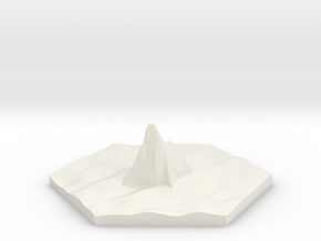 Rock/Mountain no.5 hex tile counter in White Natural Versatile Plastic