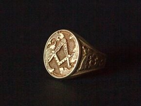 Masonic Signet Ring in Polished Brass: 10.25 / 62.125