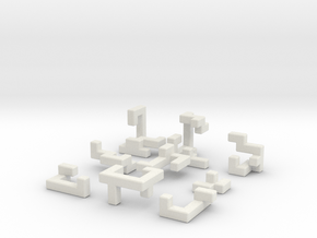 Switch Cube (3 cm) in White Natural Versatile Plastic