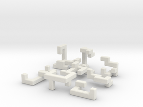 Switch Cube (3.5cm) in White Natural Versatile Plastic