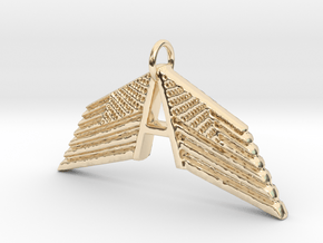 American A Flags Pendant in 14K Yellow Gold: Medium