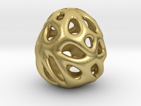 Cellular Egg Hand Object in Natural Brass