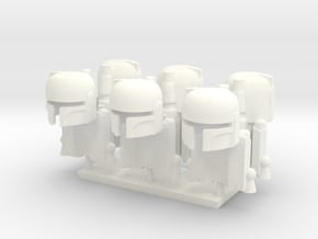 x6 Mando helmets in White Processed Versatile Plastic