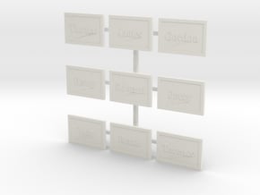 HO/OO TTTE S1 Nameboards in White Natural Versatile Plastic