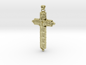 Vikings ragnar/athelstan cross in 18k Gold Plated Brass