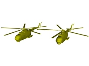 1/700 scale Mil Mi-14 Haze helicopters x 2 in Clear Ultra Fine Detail Plastic