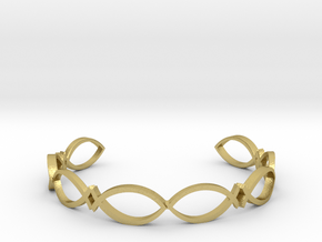 ichthys fish bracelet in Natural Brass