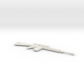 1:12 M110 Sniper Rifle in White Natural Versatile Plastic: 1:12
