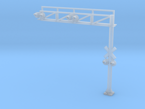 N Scale Crossing Gantry 2 lanes LED front in Smooth Fine Detail Plastic