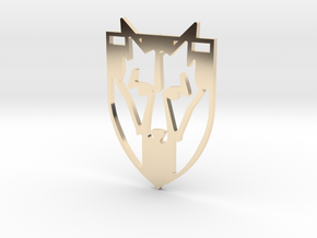 Solitude Crest, Pin-on in 14k Gold Plated Brass