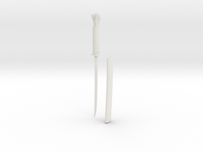 Large Snake Short Sword in White Natural Versatile Plastic
