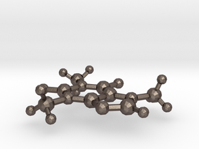 Caffeine Molecule in Polished Bronzed Silver Steel