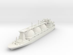 Small LNG Tanker Ship in White Natural Versatile Plastic: 1:1200