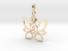Mother and Children Knot with Lotus in 14k Gold Plated Brass