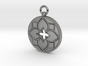 In the Style of Roberto Coin Medallion Pendant in Polished Silver