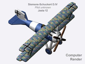 Jasta 12 Siemens-Schuckert D.IV (full color) in Natural Full Color Nylon 12 (MJF)