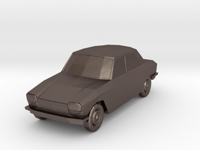 Peugeot 204 (low poly) in Polished Bronzed-Silver Steel: Small