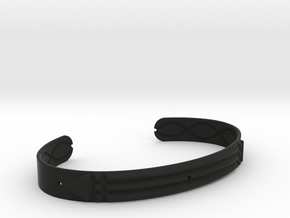 Atlantis Cuff Bracelet in Black Premium Versatile Plastic: Extra Small