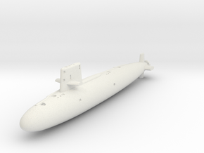 USS Skipjack SSN-585 in White Natural Versatile Plastic: 1:1200