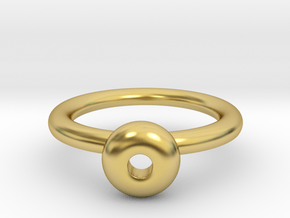 puzzle ring | flower in Polished Brass: 6 / 51.5