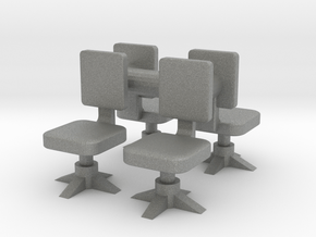 Office chair (x4) 1/64 in Gray PA12