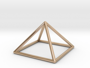 giza pyramid wireframe in 14k Rose Gold Plated Brass