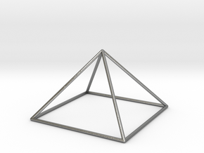 giza pyramid wireframe-larger in Natural Silver