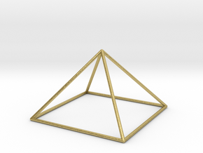 giza pyramid wireframe-larger in Natural Brass