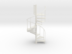 Miniature Spiral staircase No. 2 in White Natural Versatile Plastic