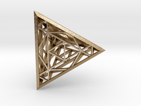 Fire Force Tetrahedron  in Polished Gold Steel