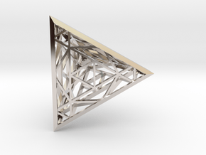 Fire Force Tetrahedron  in Rhodium Plated Brass