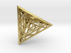 Fire Force Tetrahedron  in Natural Brass