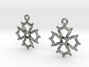 Occitan cross [earrings] in Polished Silver
