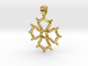 Occitan cross [pendant] in Polished Brass