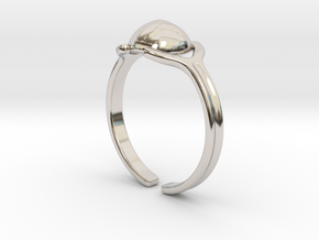 Sugarloaf cabochon [Ring] in Rhodium Plated Brass