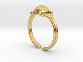 Sugarloaf cabochon [Ring] in Polished Brass