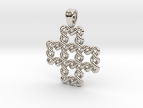 5 parts cross [pendant] in Rhodium Plated Brass