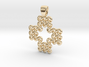 Swiss knotted cross [pendant] in 14k Gold Plated Brass