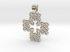 Maltese and swiss crosses [pendant] in Rhodium Plated Brass