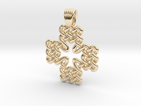 Maltese and swiss crosses [pendant] in 14k Gold Plated Brass