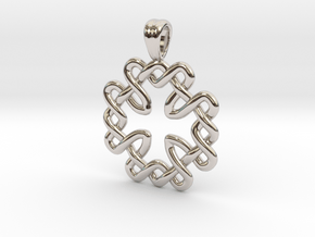 Maltese knot cross [pendant] in Rhodium Plated Brass
