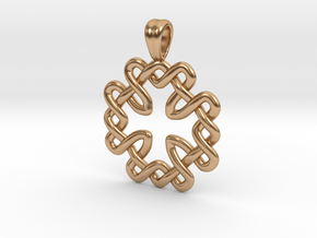 Maltese knot cross [pendant] in Polished Bronze