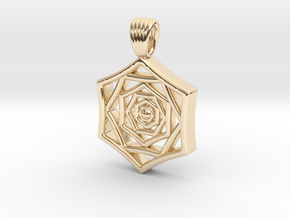 Hexaflower [pendant] in 14k Gold Plated Brass