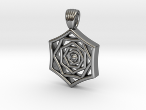 Hexaflower [pendant] in Polished Silver