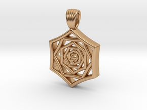 Hexaflower [pendant] in Polished Bronze