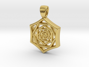 Hexaflower [pendant] in Polished Brass