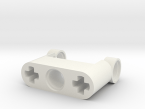 Lego bracket for half width 12t bevel gears in White Natural Versatile Plastic