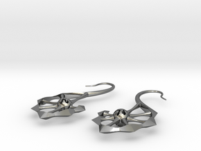 Spine Earrings in Polished Silver