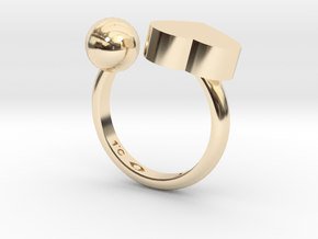 The heart and ball ring in 14K Yellow Gold: 7 / 54